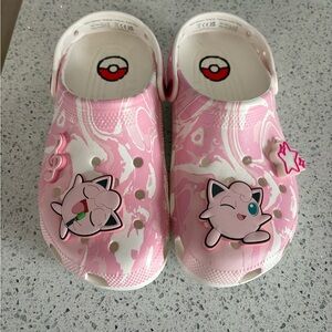 CROCS Pink and White Jigglypuff Sandals